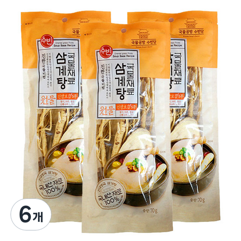조은약초 수빈 삼계탕 재료, 70g, 6개