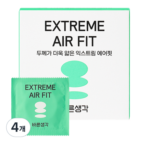 바른생각 익스트림 에어핏 일반형 콘돔, 3개입, 4개