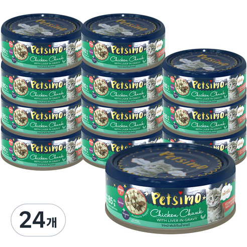 펫시모 캣 그레이비 캔 85g, 치킨 + 닭간 혼합맛, 24개