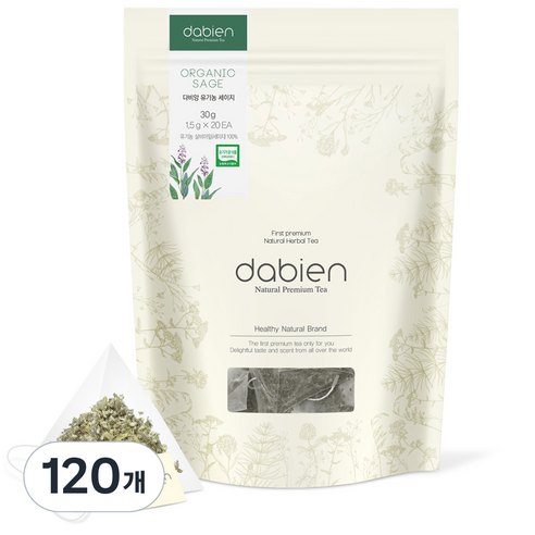 다비앙 유기농 세이지차, 1.5g, 20개입, 6개