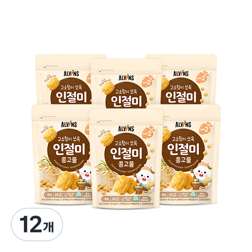 엘빈즈 고소함이 쏘옥 인절미과자, 콩고물, 12개, 30g