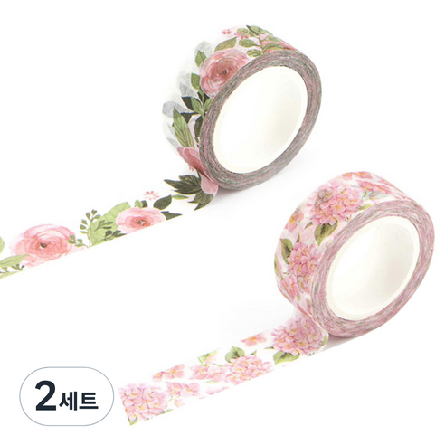 라이프포인트 내츄럴 일러스트 마스킹 테이프 07분단 세트, 07분단, 11동백나무, 2세트