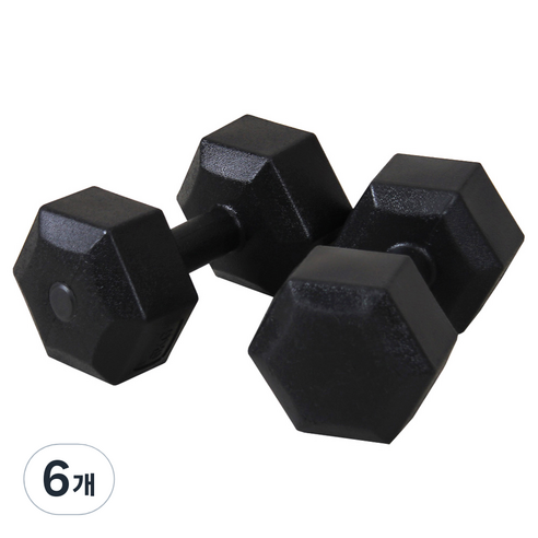 이고진 블랙육각 덤벨 아령, 3kg, 6개