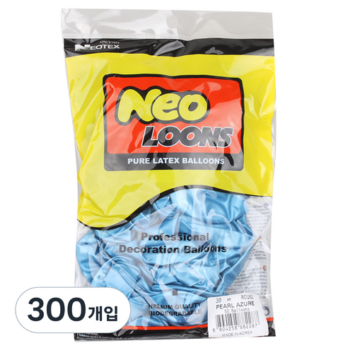 네오룬스 30 cm 라운드풍선, 펄 아주르, 300개입