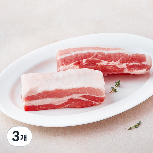 미국산 삼겹살 수육보쌈용 (냉장), 3개, 600g