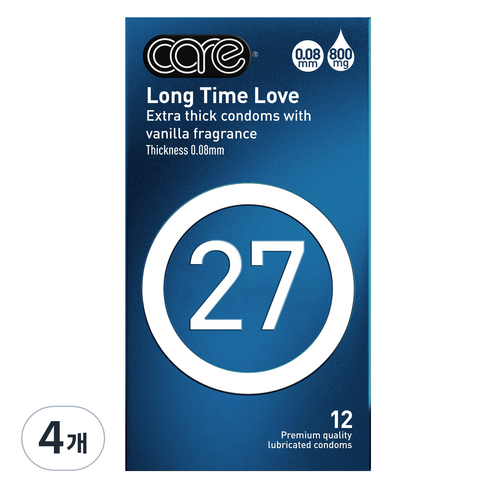 care Long Time Love 콘돔 0.08mm, 12개입, 4개