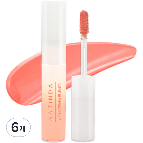 나틴다 워터 크리미 블러셔 1.8g, 3호 틴티드 오렌지 팝, 6개