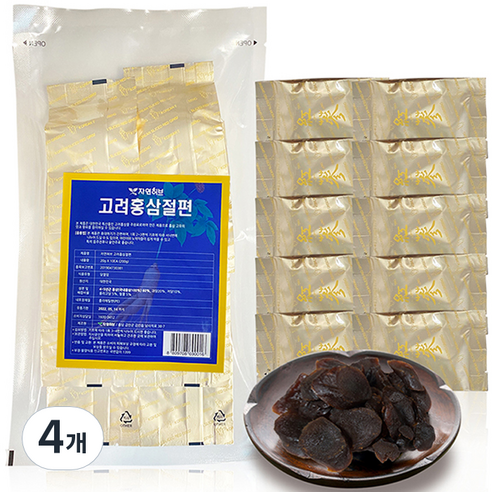 자연허브 고려홍삼절편 실속형, 200g, 4개