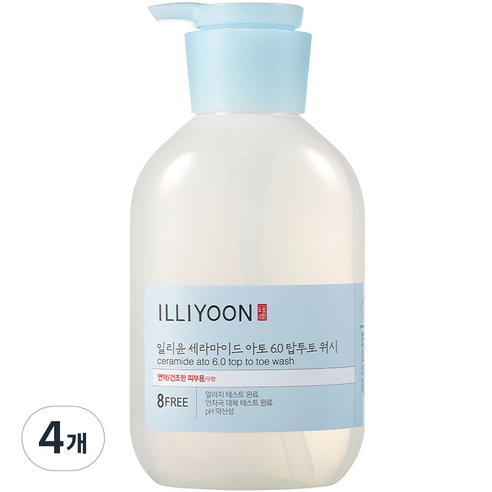 일리윤 세라마이드 아토 6.0 탑투토워시, 500ml, 4개