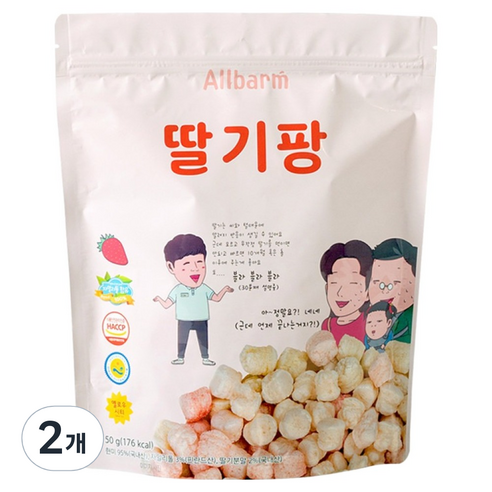올바름 딸기팡 간식, 50g, 2개