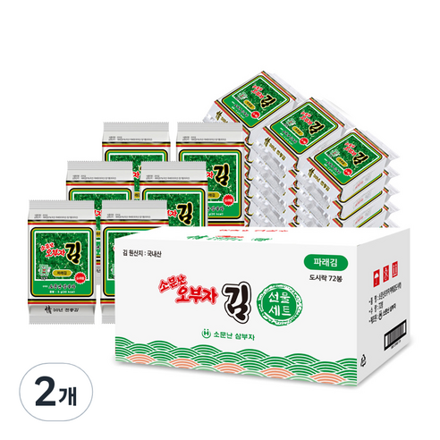 소문난오부자 파래 도시락김 5g x 72p, 360g, 2개