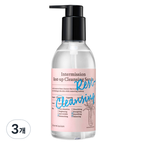 인터미션 레스트 업 약산성 올인원 클렌징 세럼, 3개, 220ml