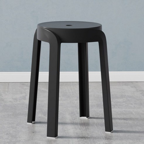 라라하우스 레인보우 원형 스툴 의자, 블랙