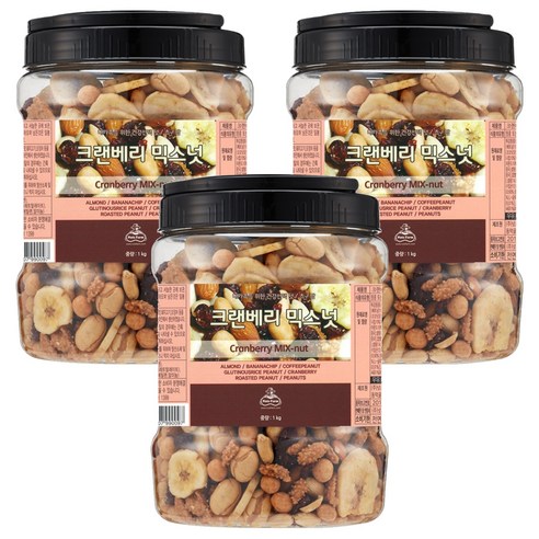 넛츠팜 크랜베리 믹스넛, 1kg, 3개