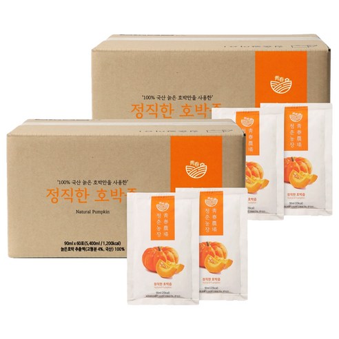 청춘농장 정직한 호박즙, 90ml, 120개