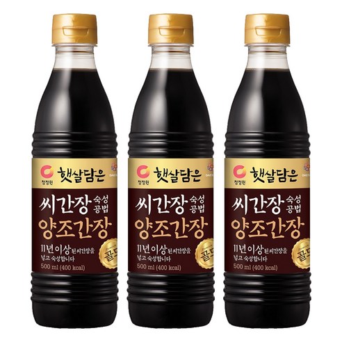 햇살담은 씨간장 숙성 양조간장 골드, 500ml, 3개