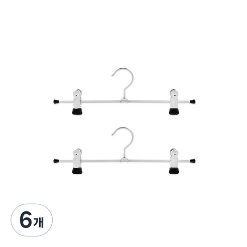 마와 논슬립 치마 바지 걸이 클립형 K30D, 블랙, 6개