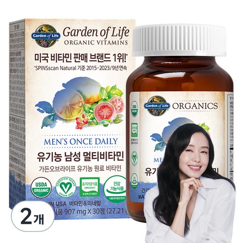 마이카인드 가든오브라이프 유기농 남성 멀티비타민, 30정, 2개