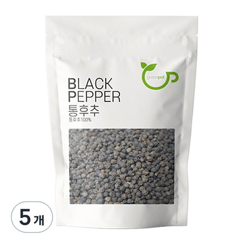 그린팟 리필용 통 흑후추, 5개, 200g