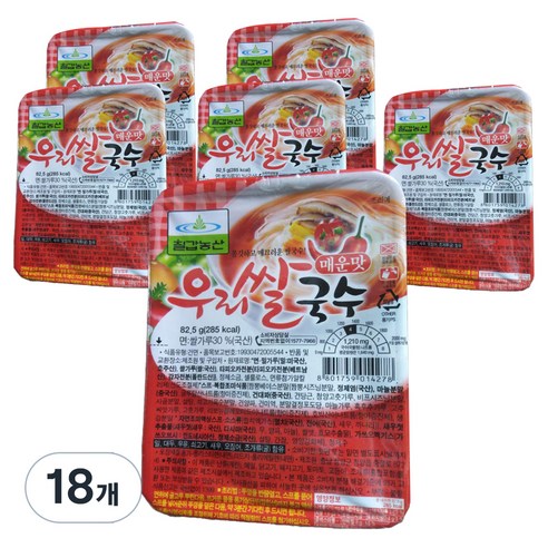 칠갑농산 우리쌀국수 매운맛, 82.5g, 18개