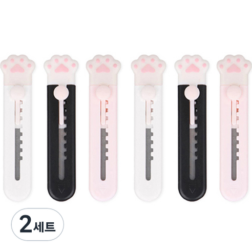 인디케이 냥냥이 미니칼 2p x 3종 세트, 혼합색상, 2세트