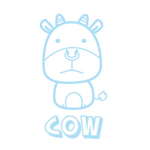 디자인수풀 그래픽스티커 동물농장, 소(라이트스카이