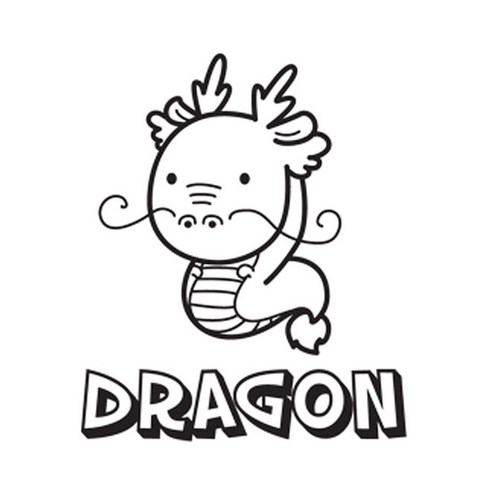 디자인수풀 그래픽스티커 동물농장, 용(블랙