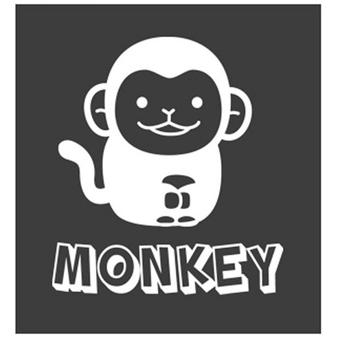 디자인수풀 그래픽스티커 동물농장, 원숭이(화이트