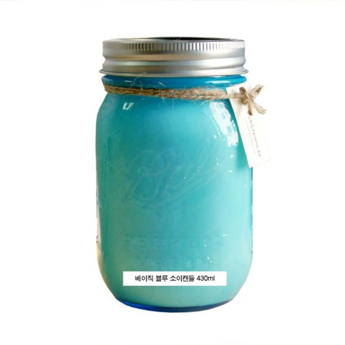 베이직 블루 소이캔들, 체리블라썸, 430ml, 면심지