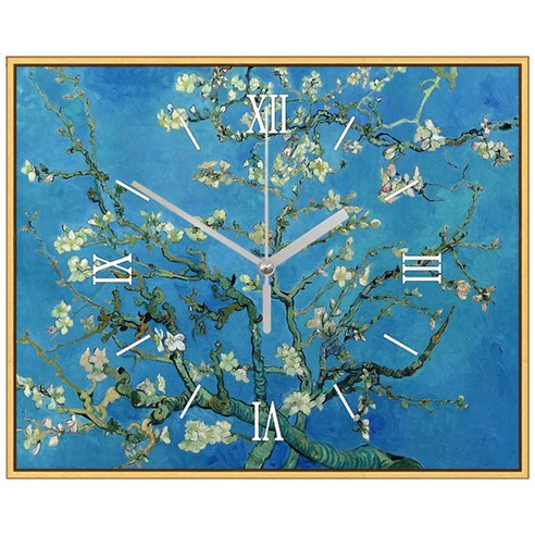 아이엠티아트 아트타일 명화 벽시계, 고흐의 꽃피는 아몬드나무