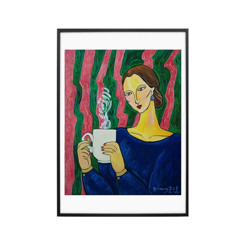 Lady having a cup of coffee, 알루미늄
