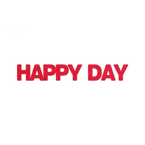 와니데코_접착이니셜 _HAPPY DAY, 레드
