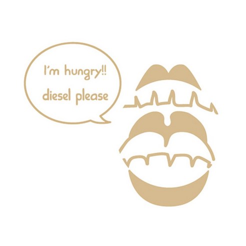 디자인수풀 자동차스티커 입 diesel, 라이트브라운