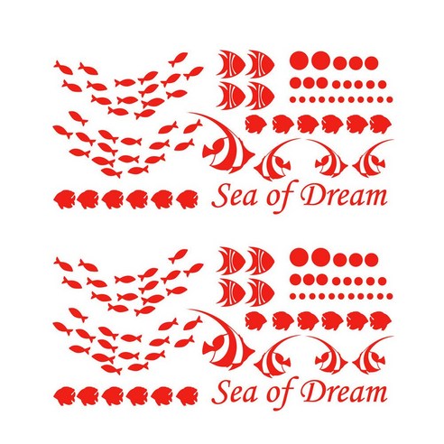 미문DS Sea of Dream 포인트 스티커 2개 MGP-204, 빨강