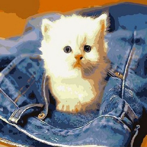 피포페인팅 DIY 명화그리기, Q181 주머니속 고양이