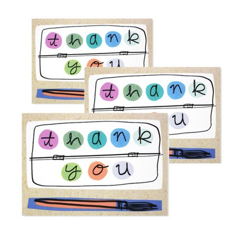 홀마크 감사 카드, 붓-TYN1057, 3개