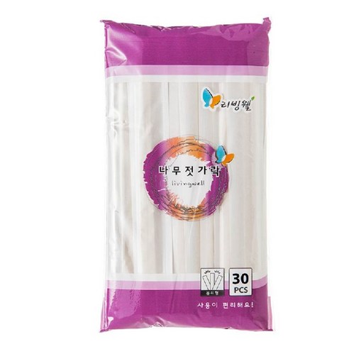 리빙웰 나무젓가락 1500개입, 30개입, 50개