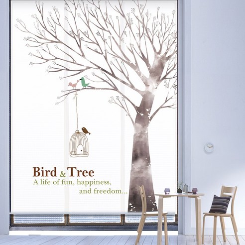 스코홈 북유럽디자인 롤스크린, Bird&Tree