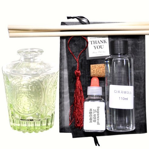 케이지 디퓨저KIT 엔틱심볼 그라그린 우드태슬 자연향, 바틀린페어, 150ml
