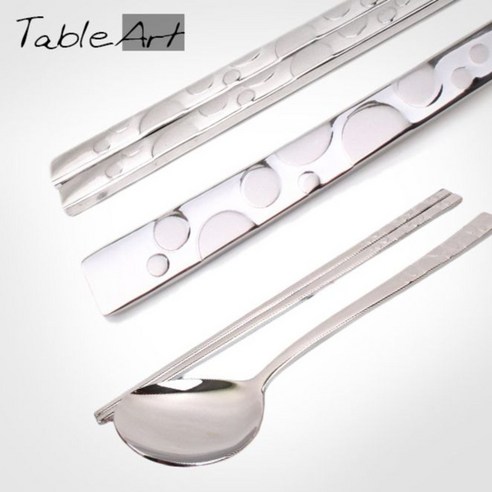 테이블아트 수저세트, 4p (숟가락 2p, 젓가락 2p), 버블샌딩