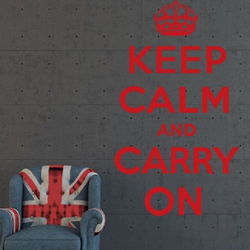시트로 Keep calm and carry on 스티커 L, 레드_l레터링