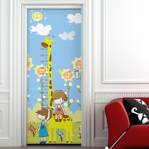 꾸밈 현관문 시트지, 우리아이 키재기, 100 x 210 cm