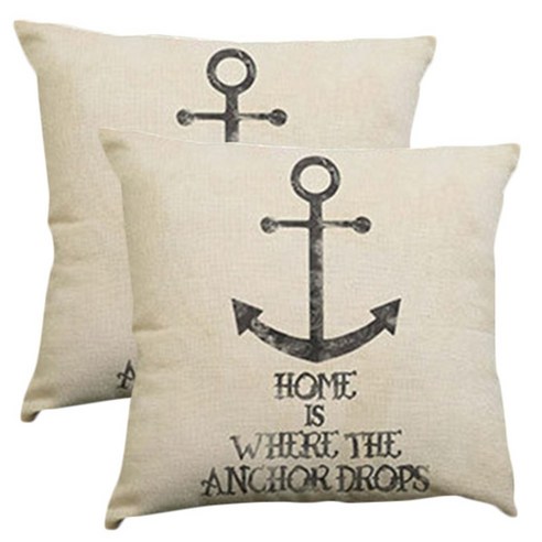 이코디 닻 일러스트 쿠션커버 2입, B