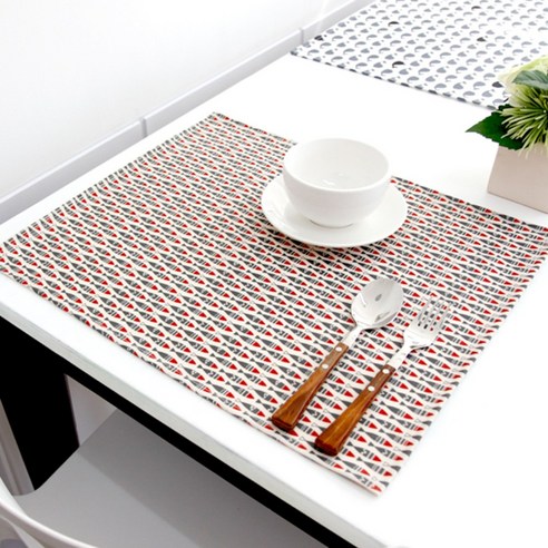 해피툴 방수 식탁매트, 레드피쉬, 48 x 41 cm