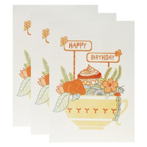 홀마크 생일 축하 카드, 머그화분 KED2184, 3개