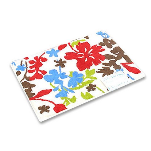 리빙데코 리갈 멀티플라워매트, 아이보리바탕 꽃무늬
