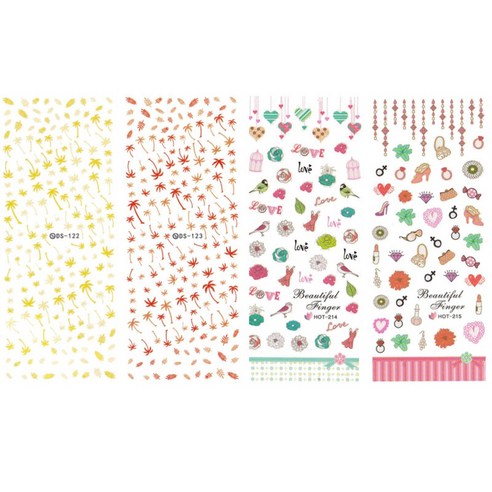 황군통상 네일스티커, DS 122,DS 123,HOT 214,HOT 215, 1개