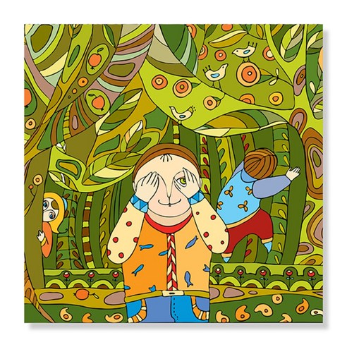디아섹액자 벽걸이용, Little children play green wood