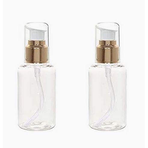 병도매닷컴 DT50 에센스 용기, 용기 (투명), 캡 (골드), 2개