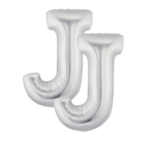 파티팡 알파벳 은박 풍선 대, 실버 J, 2개